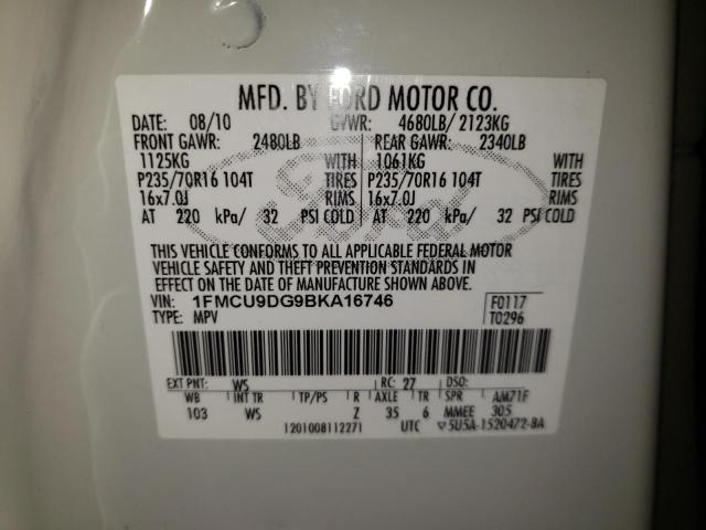 Photo 10 from auction – 2011 FORD ESCAPE XLT with VIN 1FMCU9DG9BKA16746
