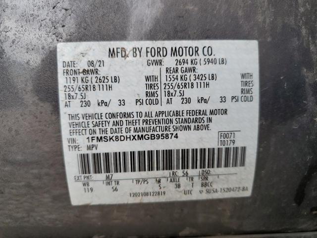 Photo 10 from auction – 2021 FORD EXPLORER X with VIN 1FMSK8DHXMGB95874