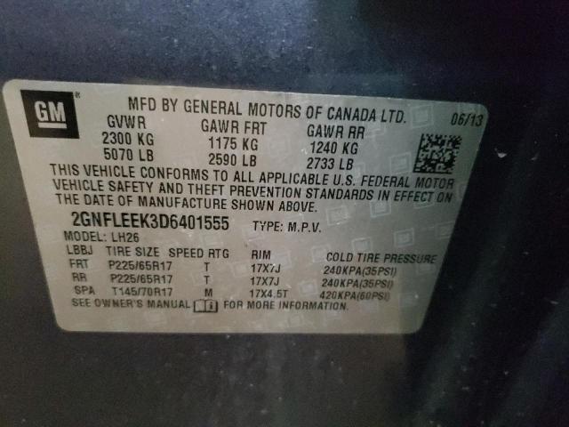 Photo 10 from auction – 2013 CHEVROLET EQUINOX LT with VIN 2GNFLEEK3D6401555