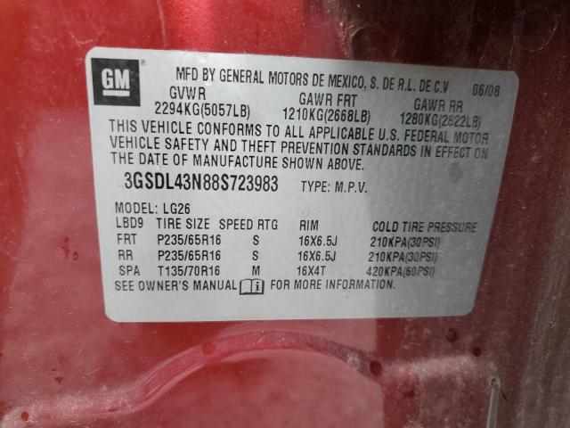 Photo 10 from auction – 2008 SATURN VUE XE with VIN 3GSDL43N88S723983