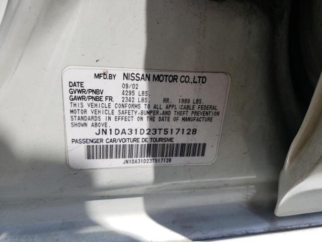 Photo 10 from auction – 2003 NISSAN MAXIMA GLE with VIN JN1DA31D23T517128