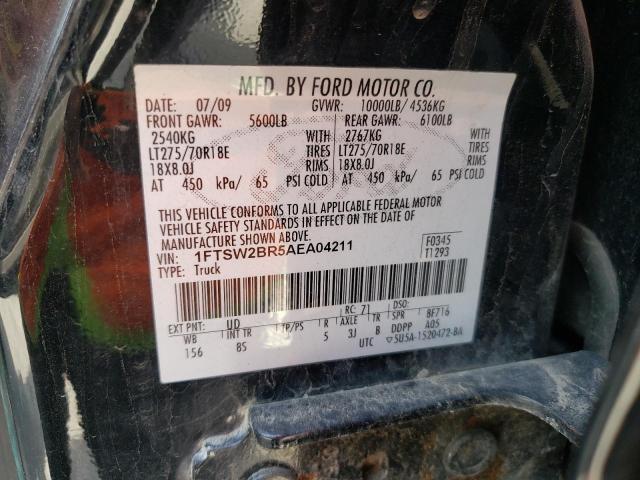 Photo 10 from auction – 2010 FORD F250 SUPER with VIN 1FTSW2BR5AEA04211