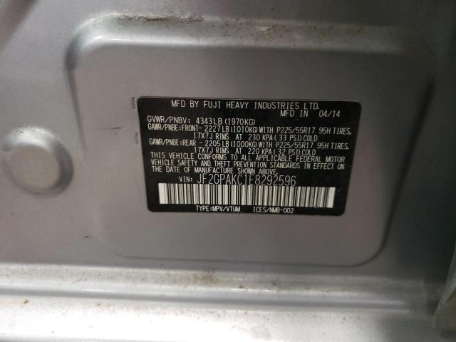 Photo 10 from auction – 2014 SUBARU XV CROSSTR with VIN JF2GPAKC1E8292596