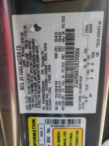 Photo 10 from auction – 2013 FORD FUSION SE with VIN 3FA6P0HR7DR200006