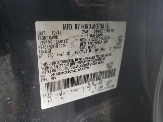 Photo 10 from auction – 2012 FORD EDGE SEL with VIN 2FMDK3JC6CBA42709