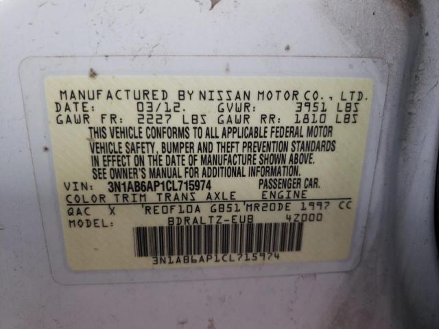 Photo 10 from auction – 2012 NISSAN SENTRA 2.0 with VIN 3N1AB6AP1CL715974