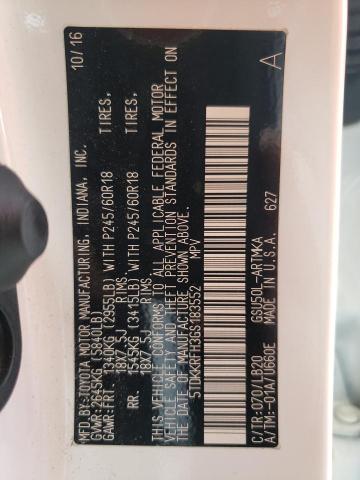 Photo 10 from auction – 2016 TOYOTA HIGHLANDER with VIN 5TDKKRFH3GS183552