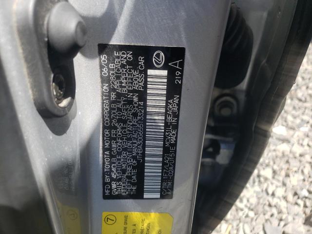 Photo 10 from auction – 2005 LEXUS ES 330 with VIN JTHBA30G655133214