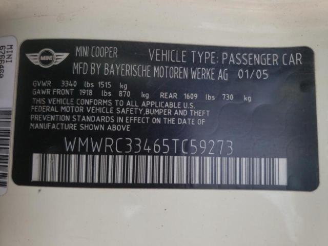 Photo 10 from auction – 2005 MINI COOPER with VIN WMWRC33465TC59273