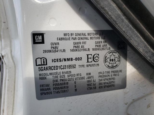 Photo 10 from auction – 2012 BUICK ENCLAVE with VIN 5GAKRCED1CJ318592