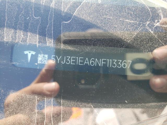 Photo 10 from auction – 2022 TESLA MODEL 3 with VIN 5YJ3E1EA6NF113367