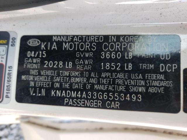 Photo 10 from auction – 2016 KIA RIO LX with VIN KNADM4A33G6553493
