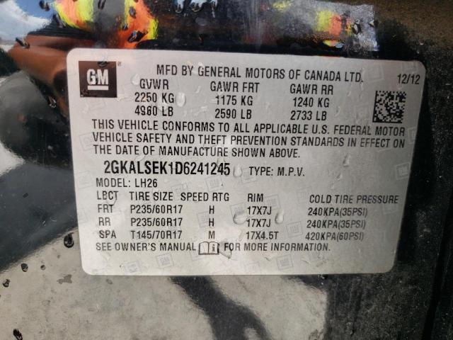 Photo 10 from auction – 2013 GMC TERRAIN SL with VIN 2GKALSEK1D6241245