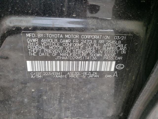 Photo 10 from auction – 2021 LEXUS IS 300 with VIN JTHAA1D29M5114136