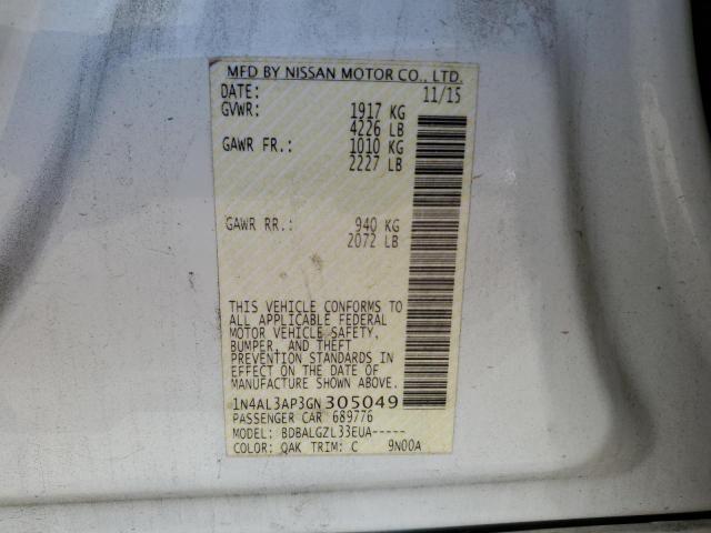 Photo 10 from auction – 2016 NISSAN ALTIMA 2.5 with VIN 1N4AL3AP3GN305049
