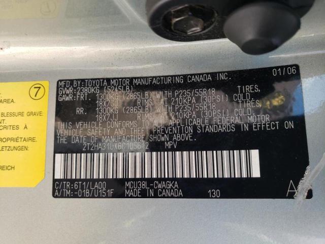 Photo 10 from auction – 2006 LEXUS RX 330 with VIN 2T2HA31UX6C105612