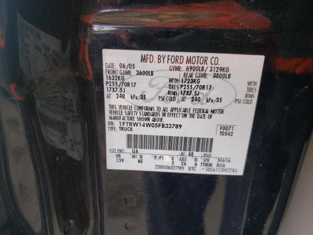Photo 10 from auction – 2005 FORD F150 SUPER with VIN 1FTRW14W05FB33789
