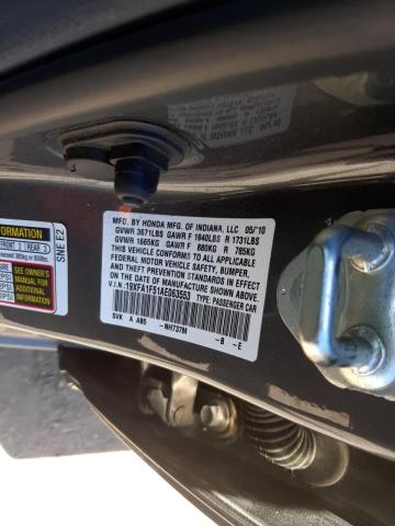 Photo 10 from auction – 2010 HONDA CIVIC LX with VIN 19XFA1F51AE063553