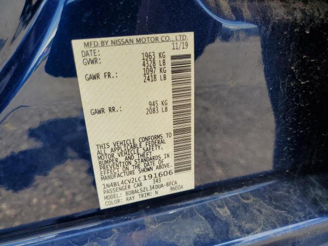 Photo 10 from auction – 2020 NISSAN ALTIMA SR with VIN 1N4BL4CV2LC191606