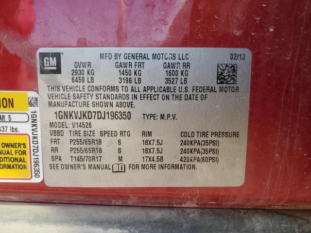 Photo 10 from auction – 2013 CHEVROLET TRAVERSE L with VIN 1GNKVJKD7DJ196350