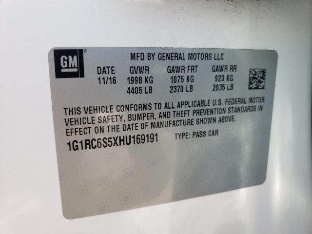 Photo 10 from auction – 2017 CHEVROLET VOLT LT with VIN 1G1RC6S5XHU169191