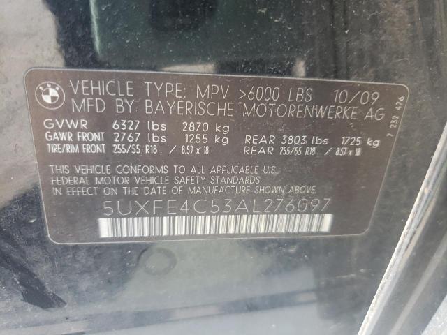 Photo 10 from auction – 2010 BMW X5 XDRIVE3 with VIN 5UXFE4C53AL276097