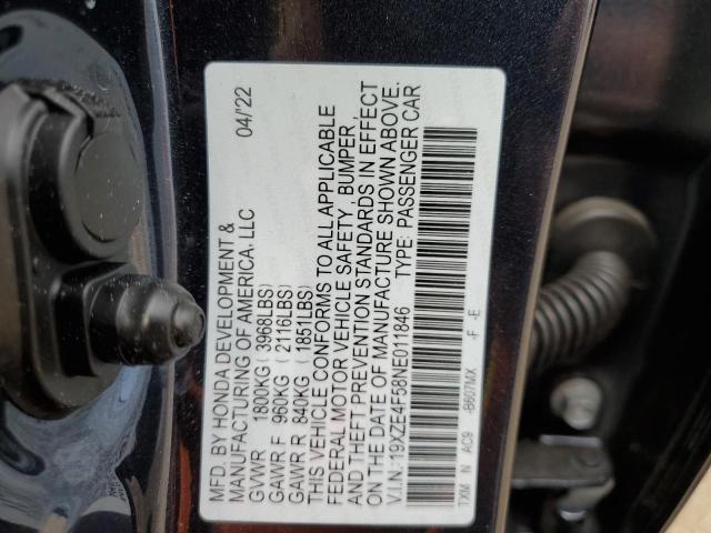 Photo 10 from auction – 2022 HONDA INSIGHT EX with VIN 19XZE4F58NE011846