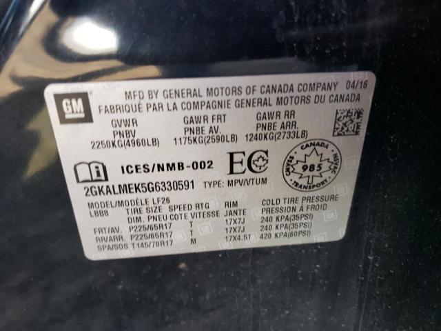 Photo 10 from auction – 2016 GMC TERRAIN SL with VIN 2GKALMEK5G6330591