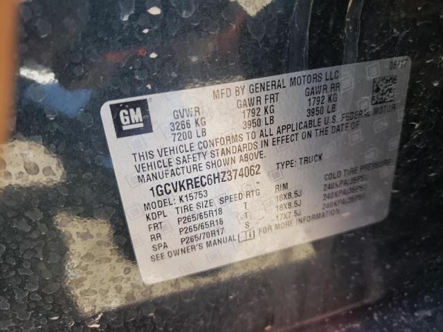 Photo 10 from auction – 2017 CHEVROLET SILVERADO with VIN 1GCVKREC6HZ374062