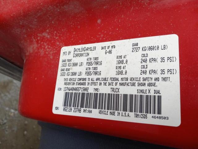 Photo 10 from auction – 2006 DODGE DAKOTA QUA with VIN 1D7HW48N06S715002