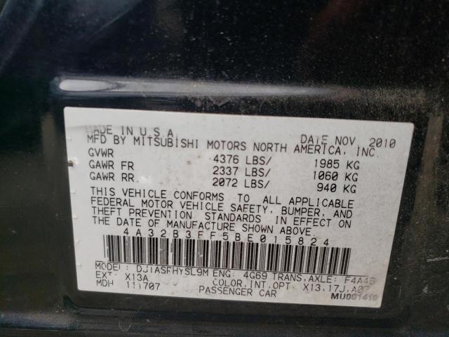Photo 10 from auction – 2011 MITSUBISHI GALANT ES with VIN 4A32B3FF5BE015824