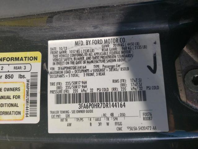 Photo 10 from auction – 2013 FORD FUSION SE with VIN 3FA6P0HR7DR144164
