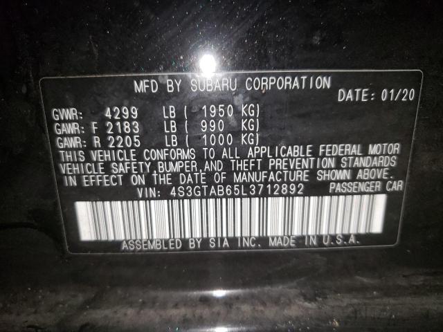 Photo 10 from auction – 2020 SUBARU IMPREZA with VIN 4S3GTAB65L3712892
