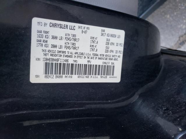 Photo 10 from auction – 2008 DODGE DURANGO SX with VIN 1D8HB38NX8F111406