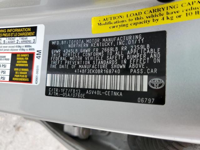 Photo 10 from auction – 2011 TOYOTA CAMRY BASE with VIN 4T4BF3EK0BR168740