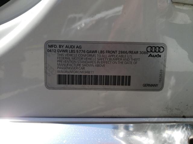 Photo 10 from auction – 2012 AUDI A8 QUATTRO with VIN WAUAVAFD4CN034811