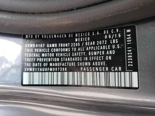 Photo 10 from auction – 2015 VOLKSWAGEN GOLF with VIN 3VW917AU8FM097398