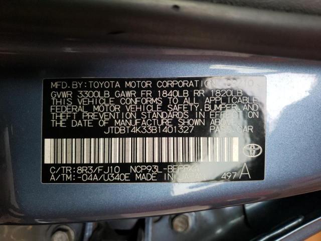 Photo 10 from auction – 2011 TOYOTA YARIS with VIN JTDBT4K33B1401327