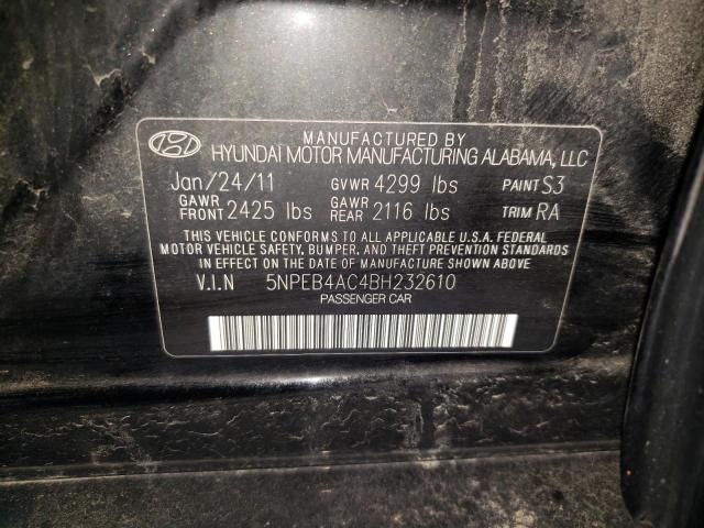 Photo 10 from auction – 2011 HYUNDAI SONATA GLS with VIN 5NPEB4AC4BH232610
