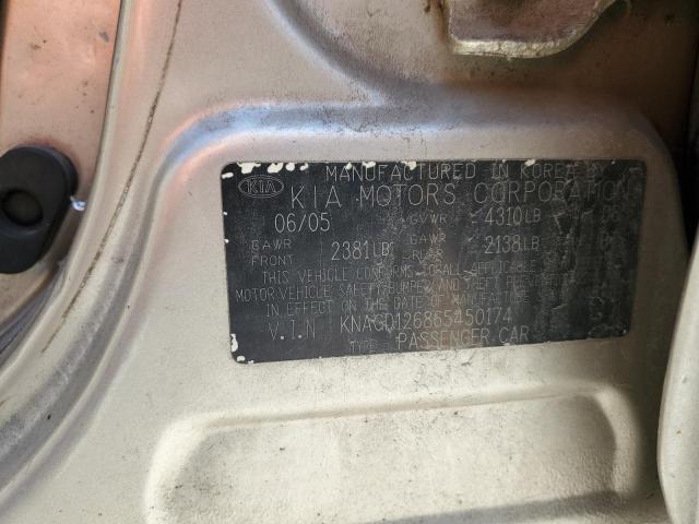 Photo 10 from auction – 2006 KIA OPTIMA LX with VIN KNAGD126865450174