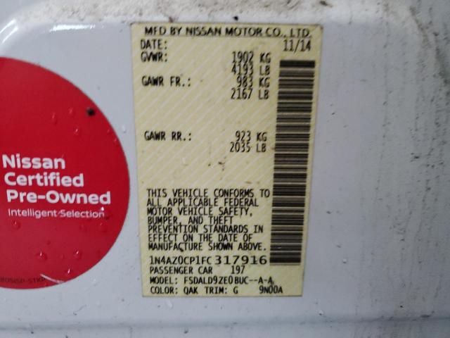 Photo 10 from auction – 2015 NISSAN LEAF S with VIN 1N4AZ0CP1FC317916