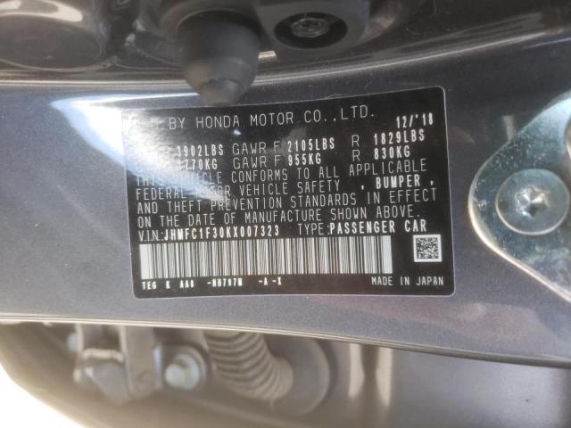 Photo 10 from auction – 2019 HONDA CIVIC EX with VIN JHMFC1F30KX007323