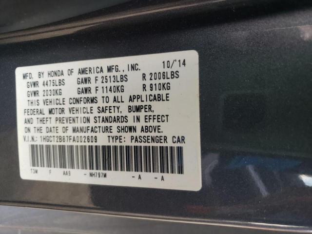 Photo 10 from auction – 2015 HONDA ACCORD EXL with VIN 1HGCT2B87FA002609