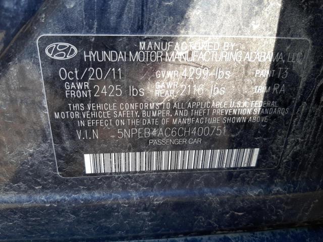 Photo 10 from auction – 2012 HYUNDAI SONATA GLS with VIN 5NPEB4AC6CH400751