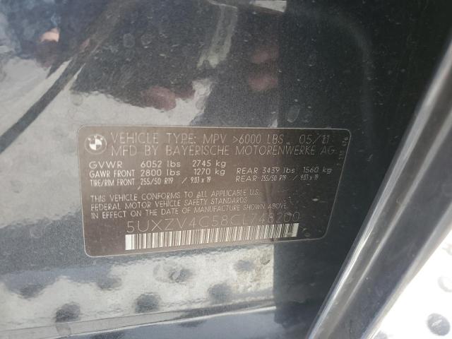Photo 10 from auction – 2012 BMW X5 XDRIVE3 with VIN 5UXZV4C58CL748200