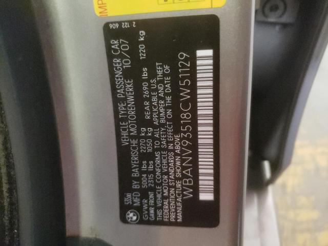 Photo 10 from auction – 2008 BMW 535 XI with VIN WBANV93518CW51129