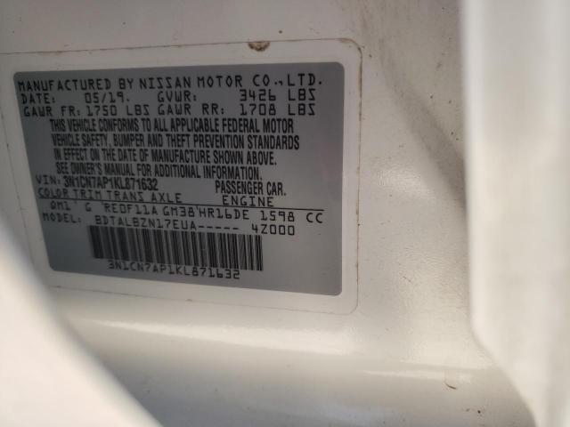 Photo 10 from auction – 2019 NISSAN VERSA S with VIN 3N1CN7AP1KL871632