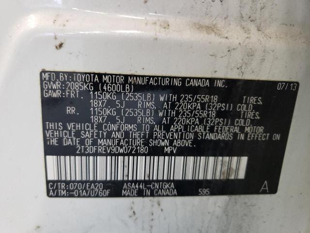 Photo 10 from auction – 2013 TOYOTA RAV4 LIMIT with VIN 2T3DFREV9DW072180