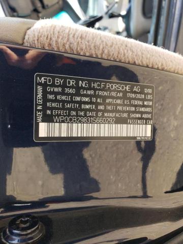 Photo 10 from auction – 2001 PORSCHE BOXSTER S with VIN WP0CB29831S660292