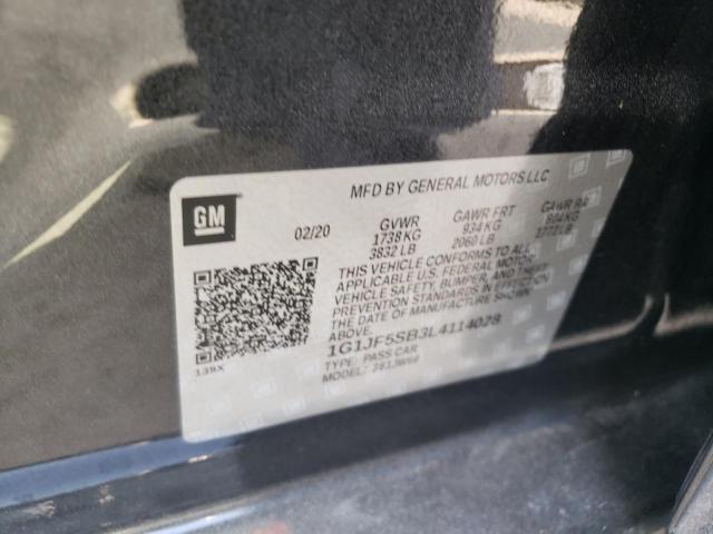 Photo 10 from auction – 2020 CHEVROLET SONIC PREM with VIN 1G1JF5SB3L4114028